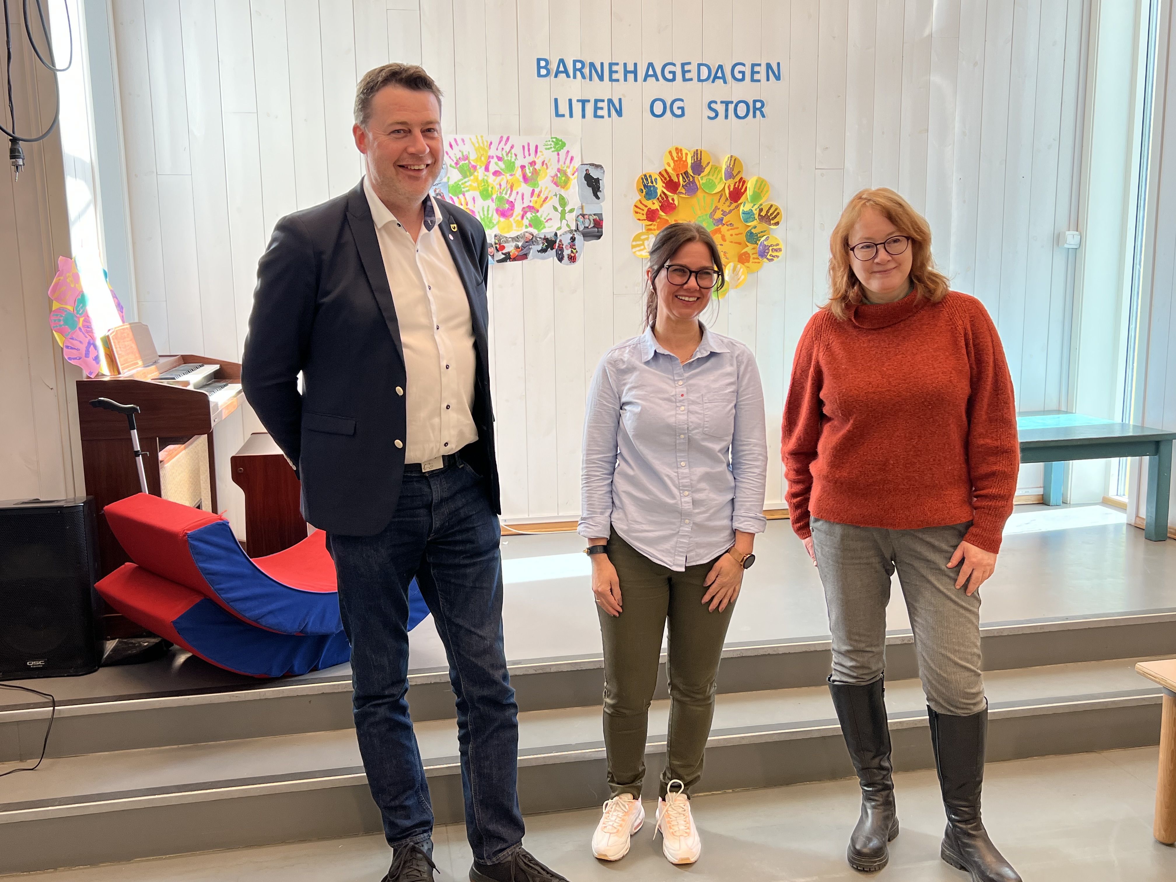 Fra venstre: Trond Hoseth (ordfører fra AP i Malvik), Therese Dahl Skeid (Espira), May Britt Kjelsaas (Malvik Senterparti)
