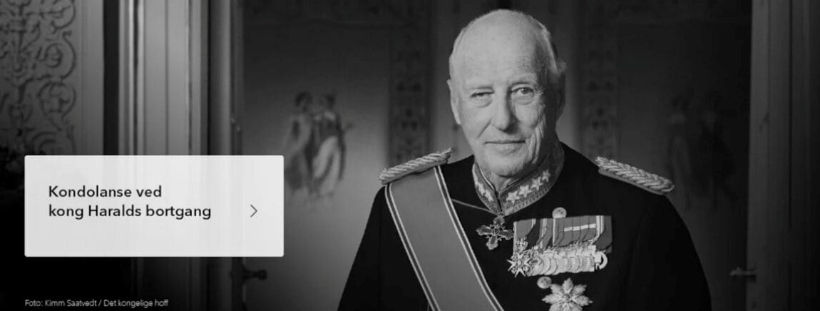 kong Harald kondolanseblokk med lenke