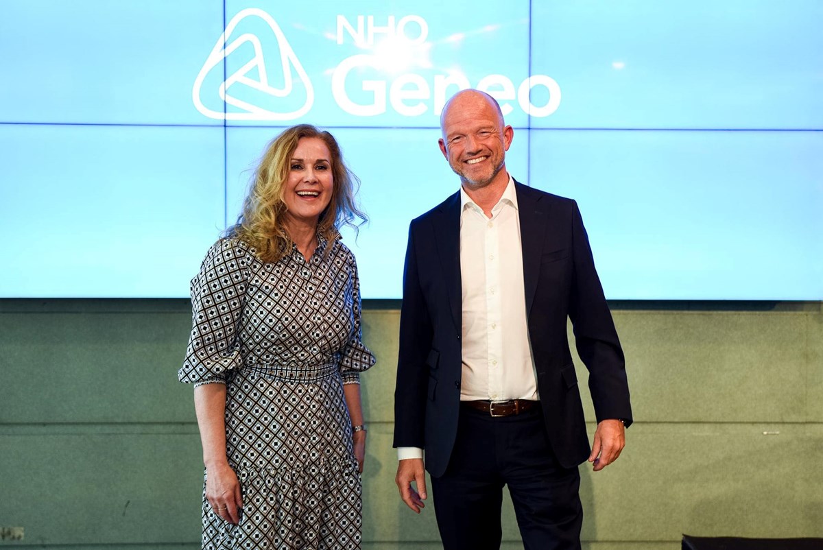 Karita Bekkemellem, administrerende direktør i NHO Geneo og Ole Erik Almlid, administrerende direktør i NHO.