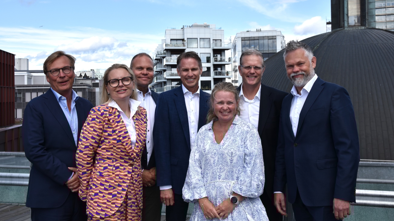 Fra venstre: Jan Knoph (OneMed AS), Liv Etholm (Dansac&Hollister AS), Stevar Klausen (Smith & Nephew AS), Haakon Torgersen (BioNordika AS), Hilde R. Åsheim (Danone), Fredrik Altmeier (Siemens Healthcare AS) og Haakon Wennberg (Medtronic AS)